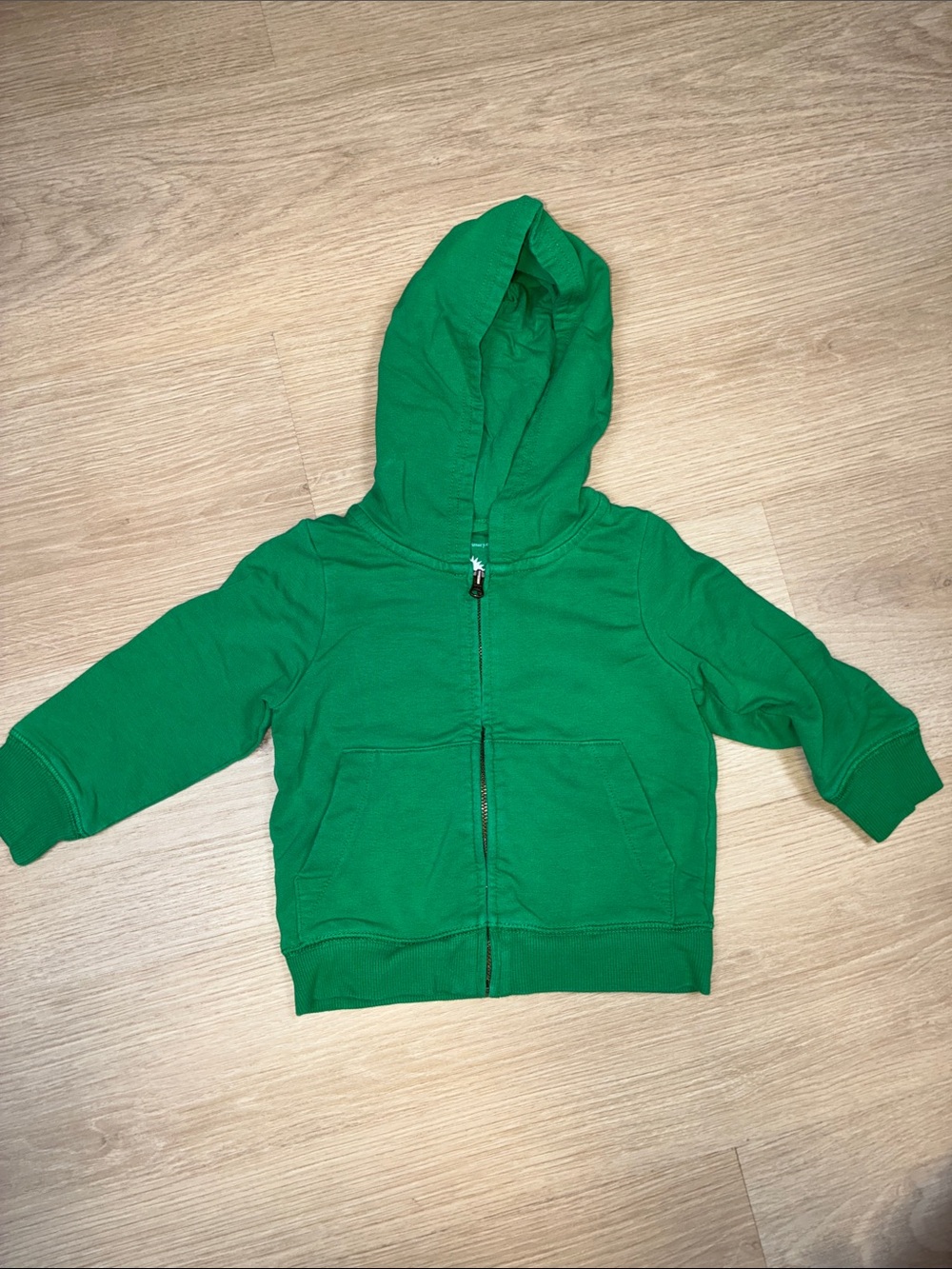 Primary Green Hooded Zip-Up Sweatshirt